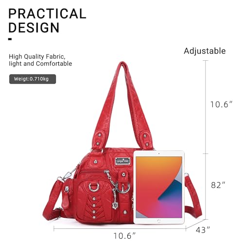 Angel Kiss Women's Crossbody and Shoulder Small Purse Handbag Multipocket Soft Hobo Purses Adjustable Strap
Angel Kiss W