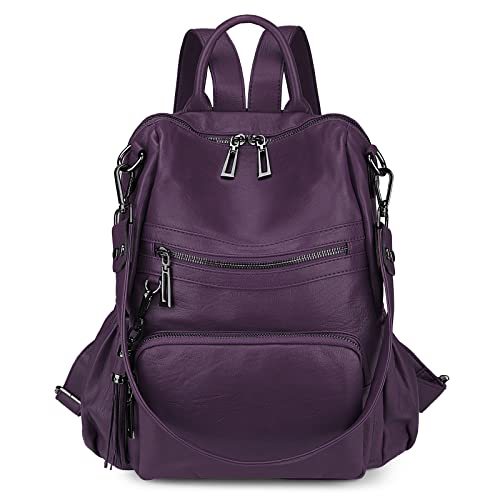 Uromee Women Vegan Leather Shoulder Bag for Women Fashion Tassel Travel Backpack Convertible