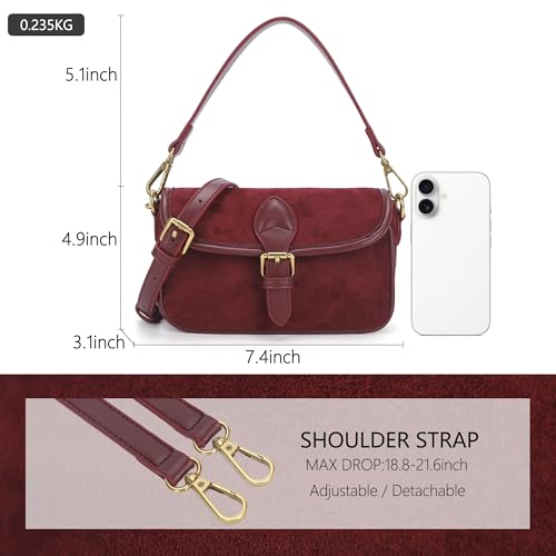Angel Kiss Small Crossbody Purses and Handbag for Women
| Suede Flap Phone Shoulder Bag with Long Adjustable Strap for
